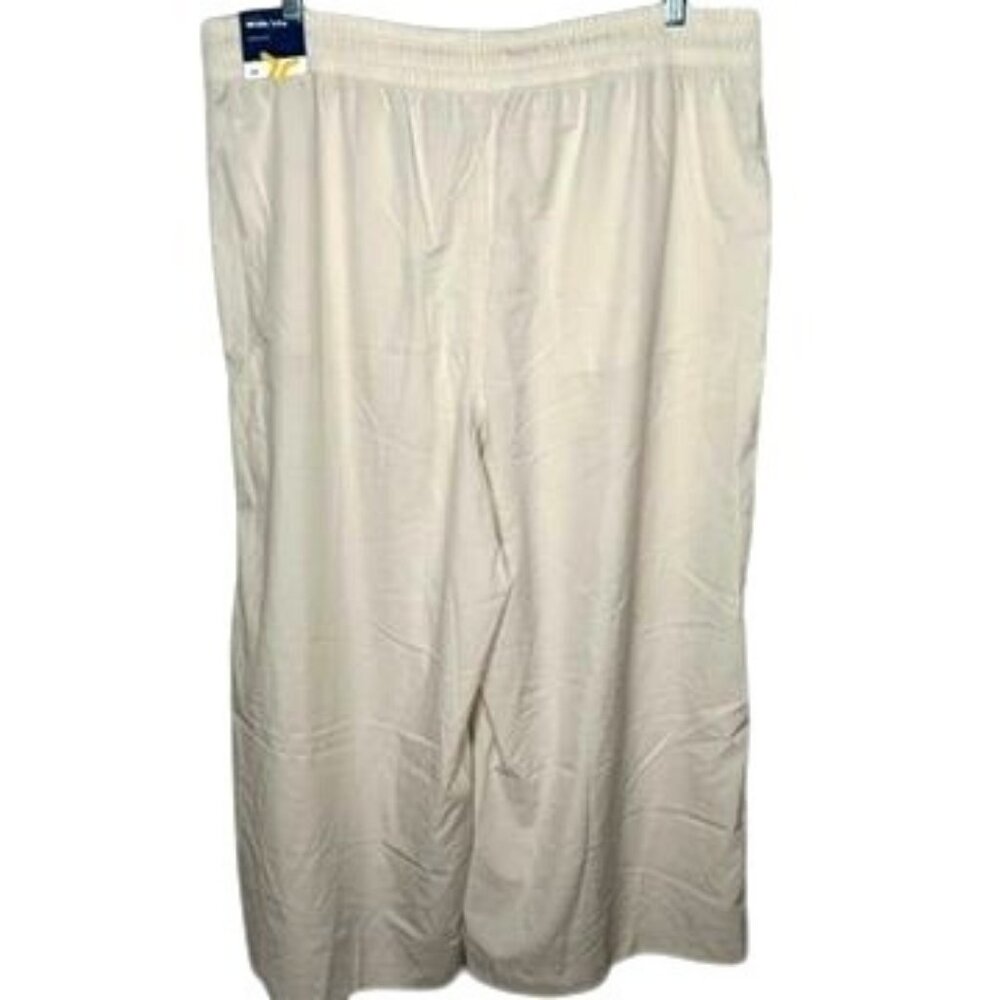 NWT Old Navy Wide Leg StretchTech Womens 2X Beige Pants Dry Quick Pockets Beachy - Picture 3 of 11